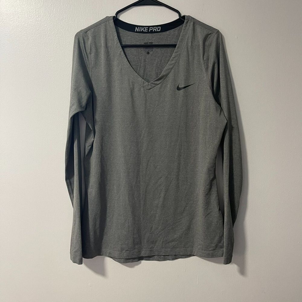 Nike Pro XL Athletic Long Sleeve V-Neck Compression Shirt